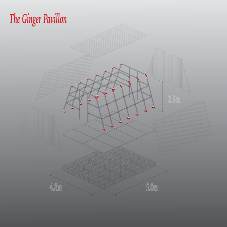 Axonometry_Ginger Pavillion__Additive_Nodes_Sina_Luder